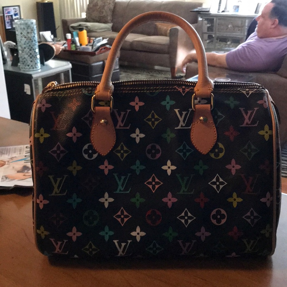 Multi colored purse with matching wallet